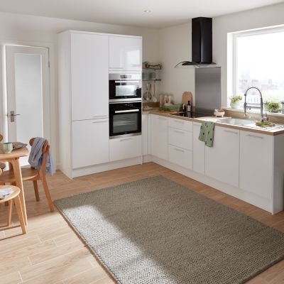Porte de meuble de cuisine Stevia blanc brillant l. 15 cm x H. 90 cm GoodHome