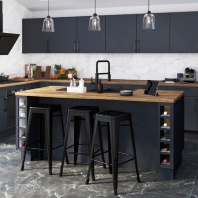 Porte de meuble de cuisine Stevia bleu mat l. 60 cm x H. 72 cm GoodHome