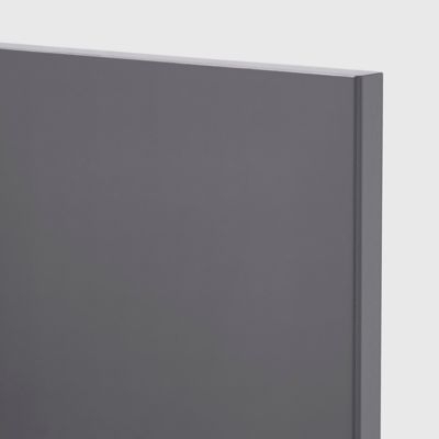Porte de meuble de cuisine Stevia gris anthracite brillant l. 15 cm x H. 72 cm GoodHome