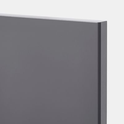 Porte de meuble de cuisine Stevia gris anthracite brillant l. 30 cm x H. 72 cm GoodHome
