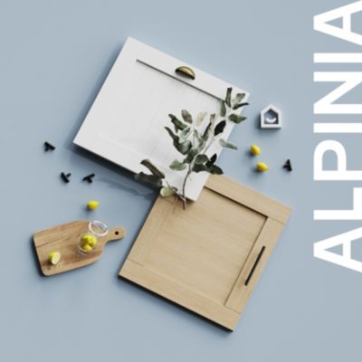 Porte de meuble de cuisine vitrée Alpinia décor chêne mat l. 30 cm x H. 72 cm GoodHome