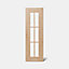 Porte de meuble de cuisine vitrée Alpinia décor chêne mat l. 30 cm x H. 90 cm GoodHome