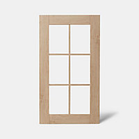 Porte de meuble de cuisine vitrée Alpinia décor chêne mat l. 50 cm x H. 90 cm GoodHome