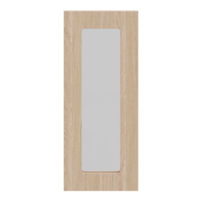 Porte de meuble de cuisine vitrée Chia décor chêne clair mat l. 30 cm x H. 72 cm GoodHome