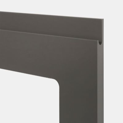 Porte de meuble de cuisine vitrée Garcinia gris anthracite brillant l. 50 cm x H. 90 cm GoodHome