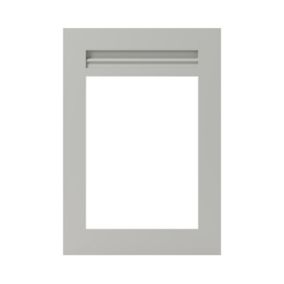 Porte de meuble de cuisine vitrée Garcinia gris ciment mat l. 50 cm x H. 72 cm GoodHome