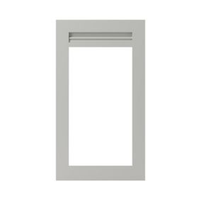 Porte de meuble de cuisine vitrée Garcinia gris ciment mat l. 50 cm x H. 90 cm GoodHome