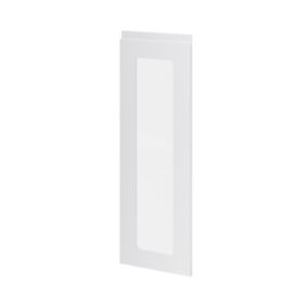Porte de meuble de cuisine vitrée Garcinia gris clair brillant l. 30 cm x H. 90 cm GoodHome