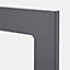 Porte de meuble de cuisine vitrée Stevia gris anthracite brillant l. 30 cm x H. 72 cm GoodHome