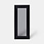 Porte de meuble de cuisine vitrée Winterana noir l. 80 cm x H. 36 cm GoodHome