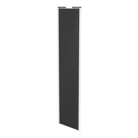 Porte de placard coulissante anthracite profil blanc GoodHome Arius H. 248,5 x L. 62.2 cm + amortisseurs