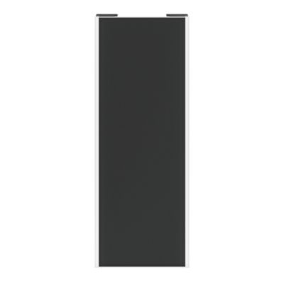 Porte de placard coulissante anthracite profil blanc GoodHome Arius H. 248,5 x L. 92.2 cm + amortisseurs