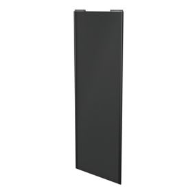 Porte de placard coulissante anthracite profil noir GoodHome Arius H. 248,5 x L. 92.2 cm + amortisseurs