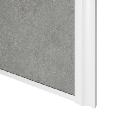 Porte de placard coulissante atelier béton profil blanc GoodHome Arius H. 248,5 x L. 61.2 cm + amortisseurs