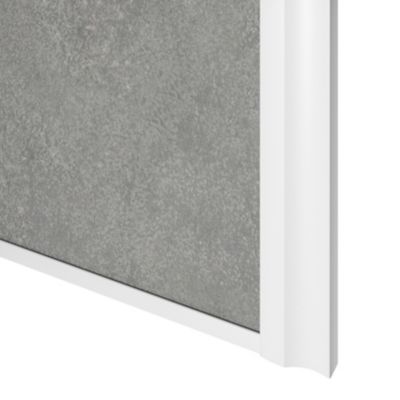Porte de placard coulissante atelier béton profil blanc GoodHome Arius H. 248,5 x L. 76.2 cm + amortisseurs