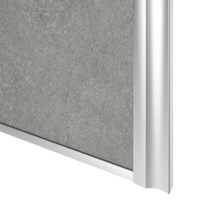 Porte de placard coulissante atelier béton profil gris GoodHome Arius H. 248,5 x L. 61.2 cm + amortisseurs