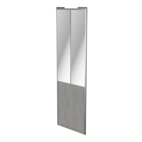 Porte de placard coulissante atelier béton profil gris GoodHome Arius H. 248,5 x L. 76.2 cm + amortisseurs