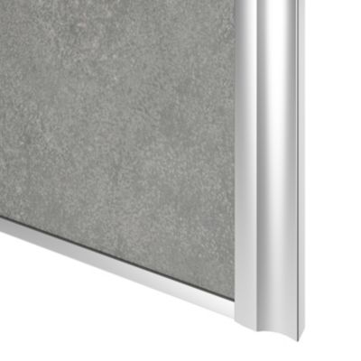 Porte de placard coulissante atelier béton profil gris GoodHome Arius H. 248,5 x L. 76.2 cm + amortisseurs