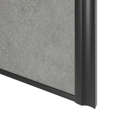 Porte de placard coulissante atelier béton profil noir GoodHome Arius H. 248,5 x L. 61.2 cm + amortisseurs