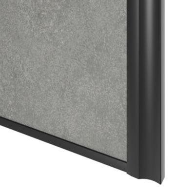 Porte de placard coulissante atelier béton profil noir GoodHome Arius H. 248,5 x L. 76.2 cm + amortisseurs
