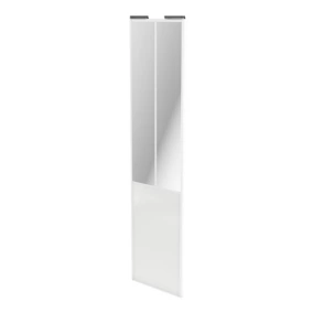 Porte de placard coulissante atelier blanc brillant profil blanc GoodHome Arius H. 248,5 x L. 61.2 cm + amortisseurs
