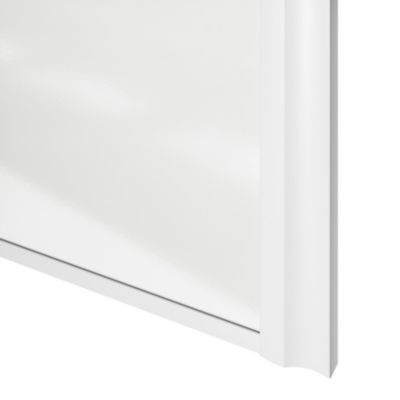 Porte de placard coulissante atelier blanc brillant profil blanc GoodHome Arius H. 248,5 x L. 61.2 cm + amortisseurs