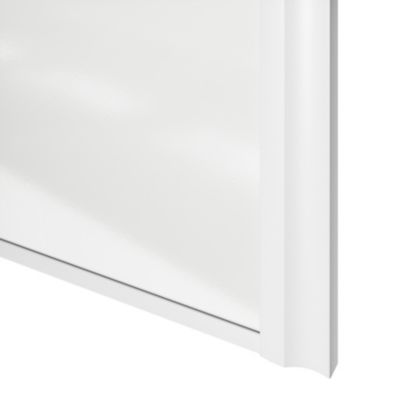 Porte de placard coulissante atelier blanc brillant profil blanc GoodHome Arius H. 248,5 x L. 76.2 cm + amortisseurs