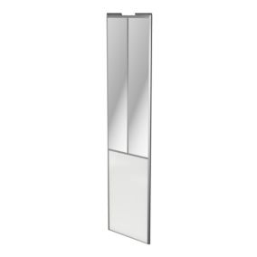 Porte de placard coulissante atelier blanc brillant profil gris GoodHome Arius H. 248,5 x L. 61.2 cm + amortisseurs