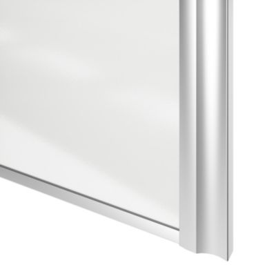 Porte de placard coulissante atelier blanc brillant profil gris GoodHome Arius H. 248,5 x L. 91.2 cm + amortisseurs