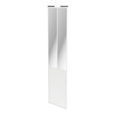 Porte de placard coulissante atelier blanc profil blanc GoodHome Arius H. 248,5 x L. 61.2 cm + amortisseurs