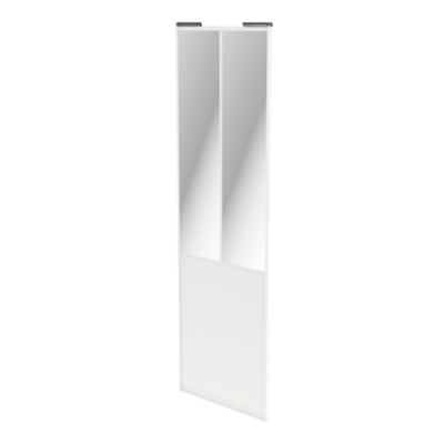 Porte de placard coulissante atelier blanc profil blanc GoodHome Arius H. 248,5 x L. 76.2 cm + amortisseurs