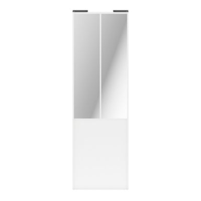 Porte de placard coulissante atelier blanc profil blanc GoodHome Arius H. 248,5 x L. 76.2 cm + amortisseurs