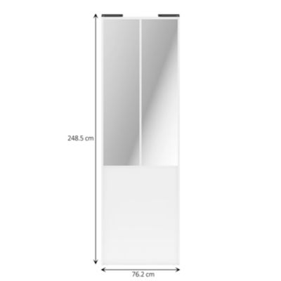 Porte de placard coulissante atelier blanc profil blanc GoodHome Arius H. 248,5 x L. 76.2 cm + amortisseurs