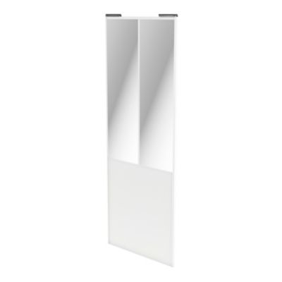 Porte de placard coulissante atelier blanc profil blanc GoodHome Arius H. 248,5 x L. 91.2 cm + amortisseurs