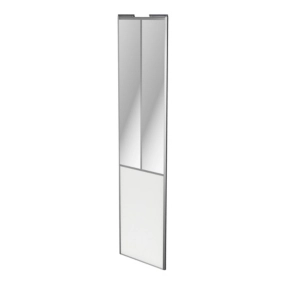 Porte de placard coulissante atelier blanc profil gris GoodHome Arius H. 248,5 x L. 61.2 cm + amortisseurs