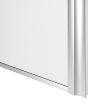 Porte de placard coulissante atelier blanc profil gris GoodHome Arius H. 248,5 x L. 91.2 cm + amortisseurs