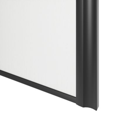 Porte de placard coulissante atelier blanc profil noir GoodHome Arius H. 248,5 x L. 76.2 cm + amortisseurs