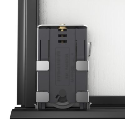 Porte de placard coulissante atelier blanc profil noir GoodHome Arius H. 248,5 x L. 76.2 cm + amortisseurs