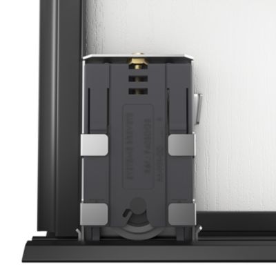Porte de placard coulissante atelier blanc profil noir GoodHome Arius H. 248,5 x L. 91.2 cm + amortisseurs