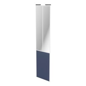 Porte de placard coulissante atelier bleu profil blanc GoodHome Arius H. 248,5 x L. 61.2 cm + amortisseurs