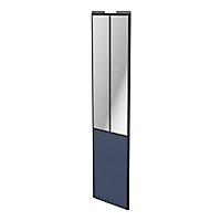 Porte de placard coulissante atelier bleu profil noir GoodHome Arius H. 248,5 x L. 61.2 cm + amortisseurs