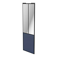 Porte de placard coulissante atelier bleu profil noir GoodHome Arius H. 248,5 x L. 76.2 cm + amortisseurs