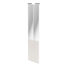 Porte de placard coulissante atelier bois nordique profil blanc GoodHome Arius H. 248,5 x L. 61.2 cm + amortisseurs