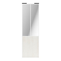 Porte de placard coulissante atelier bois nordique profil blanc GoodHome Arius H. 248,5 x L. 76.2 cm + amortisseurs