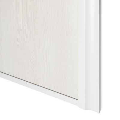 Porte de placard coulissante atelier bois nordique profil blanc GoodHome Arius H. 248,5 x L. 76.2 cm + amortisseurs