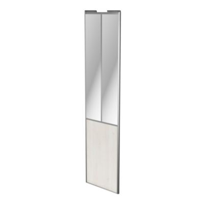 Porte de placard coulissante atelier bois nordique profil gris GoodHome Arius H. 248,5 x L. 61.2 cm + amortisseurs