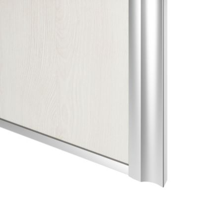 Porte de placard coulissante atelier bois nordique profil gris GoodHome Arius H. 248,5 x L. 91.2 cm + amortisseurs
