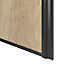 Porte de placard coulissante atelier effet chêne brut profil noir GoodHome Arius H. 248,5 x L. 61.2 cm + amortisseurs