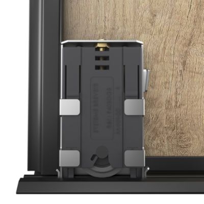 Porte de placard coulissante atelier effet chêne brut profil noir GoodHome Arius H. 248,5 x L. 76.2 cm + amortisseurs