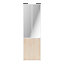Porte de placard coulissante atelier effet chêne clair profil blanc GoodHome Arius H. 248,5 x L. 61.2 cm + amortisseurs